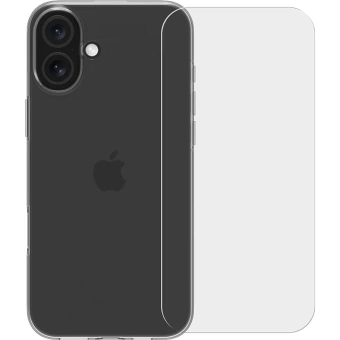 BlueBuilt Back Cover Apple iPhone 16 Plus Transparant + Screenprotector Glas