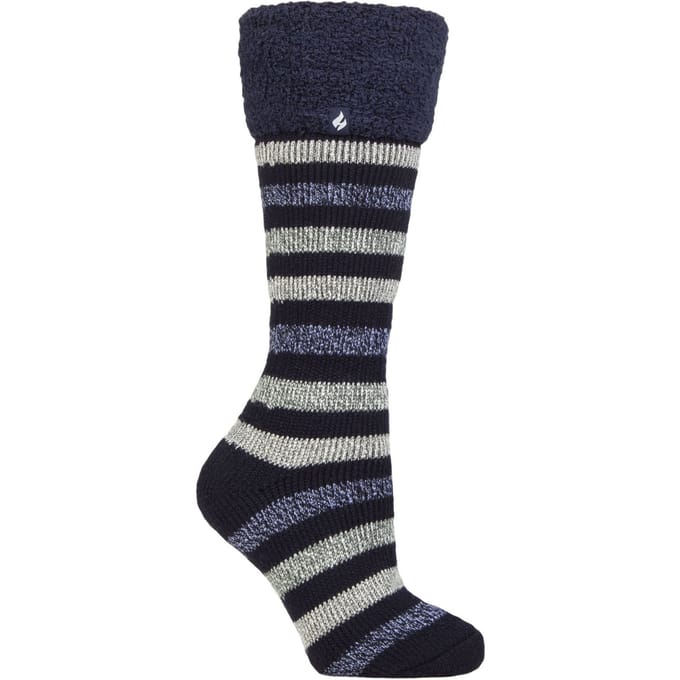 Dames Multikleur Gestreepte Lange Wellington Boot Thermosokken