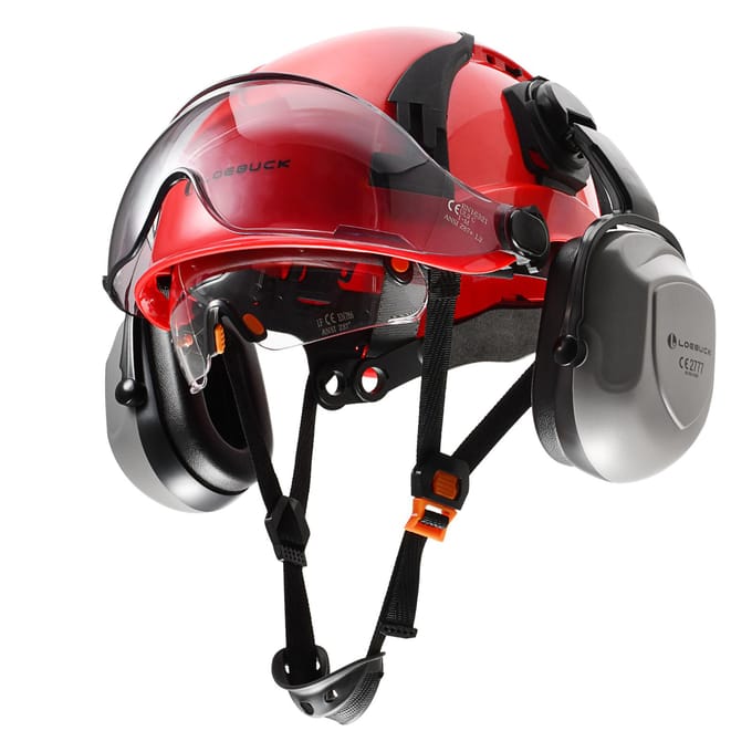 Casque de sécurité de style LOEBUCK avec double pare-soleil et casque de protection auditive 30DB