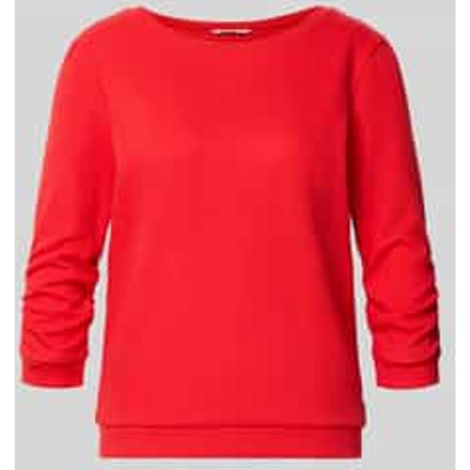 Tom Tailor Denim - Fitted sweatshirt met ruches - Maat S - brilliant red
