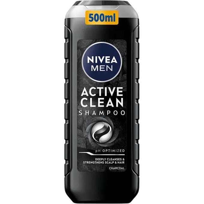 Nivea Men Active Clean - Houtskool Shampoo - 500ml - Fris - Diep Reinigend