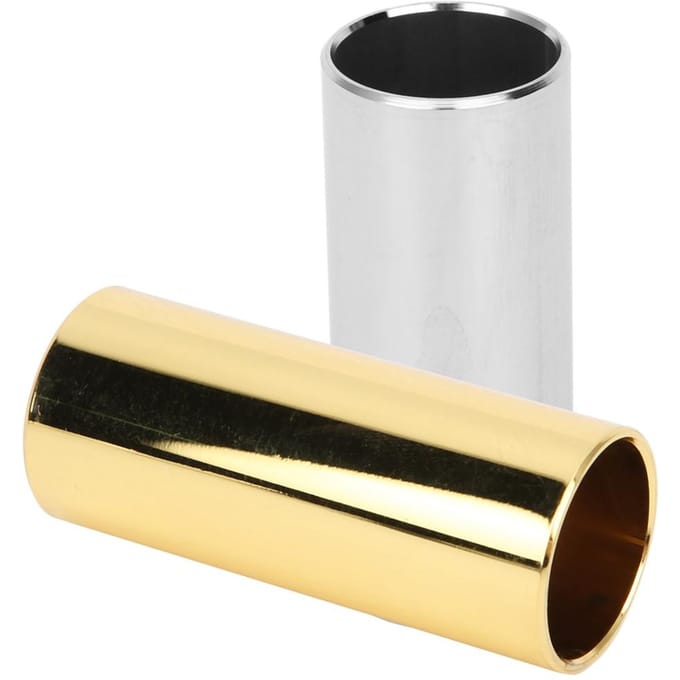 2 Pièces Acier Inoxydable Barre Slide Guitare Basse Accessoire de Remplacement Argenté Doré 6cm beige