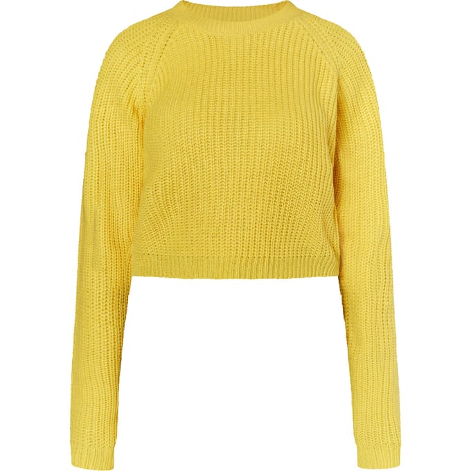 Mymo Gebreide cropped trui Dames geel