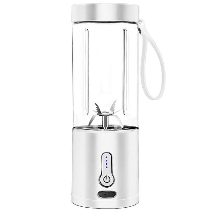 Draagbare blenderbeker USB elektrische fruitpers Oplaadbare sapmixer 530 ml met 6 messen voor wit