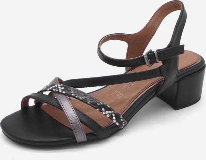 Marco Tozzi Dames Sandalette - 28223-098 Zwart/Combi - Maat 42
