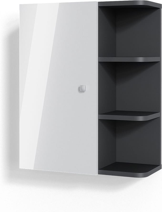 Vicco Fynn Badkamerkast – 47.2 x 59.2 cm Wit Hoogglans