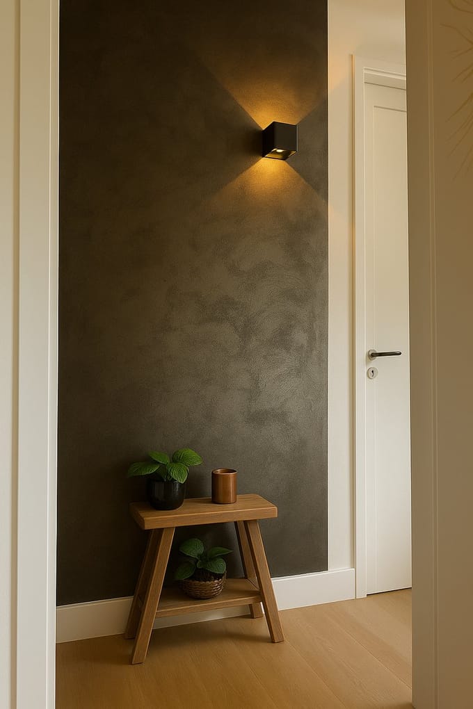 Zand verf Sabbiato - Olive - 1L - Decoratieve + gratis professionele kwast