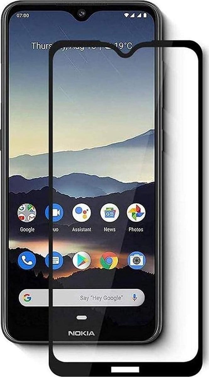 Shop4 - Nokia 2.3 Glazen Screenprotector - Edge-To-Edge Gehard Glas Transparant