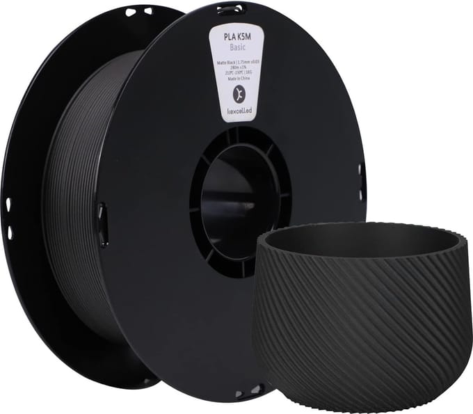 Kexcelled PLA Mat Zwart/Matt Black 1.75mm 1kg 3D Printer filament