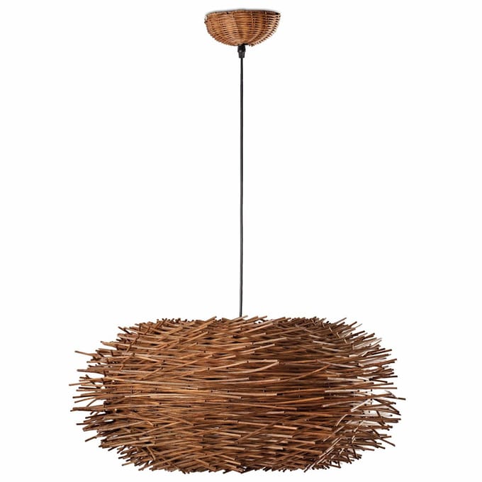 FARO BARCELONA Hanglamp Nido uit natuurlijk rotan