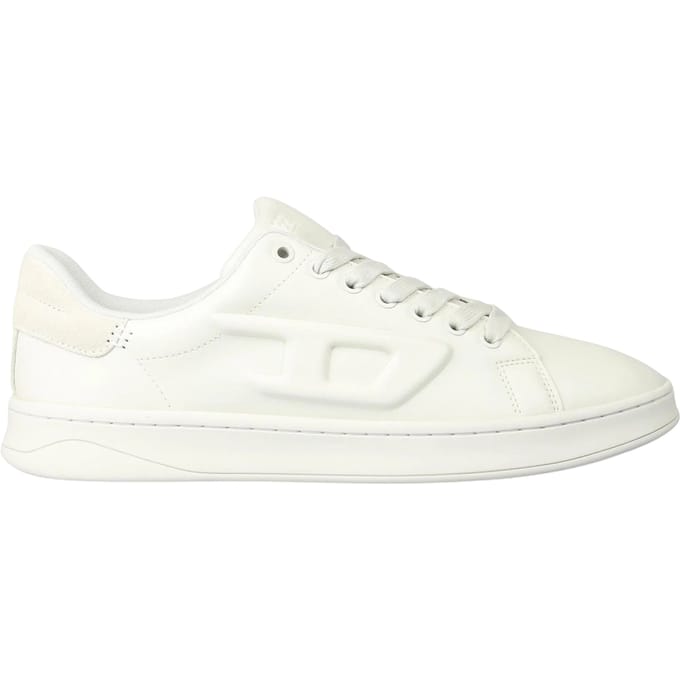 Diesel Heren S Athene Leren Vlakke Sneakers (Wit)