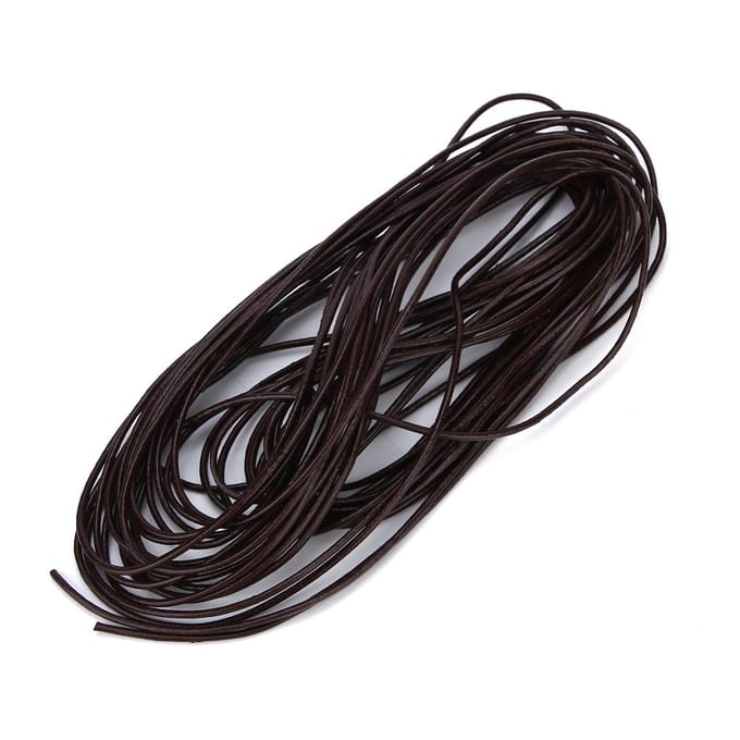 Cordon Rond de 2,0 mm pour Bracelet DIY, Accessoire de Fabrication de Bijoux (Café Foncé 10 Mètres) black