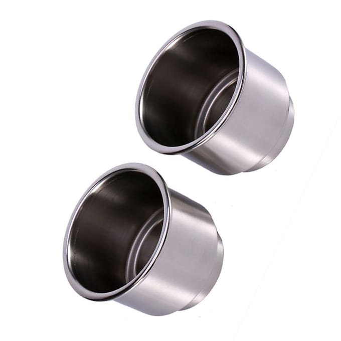 2 Stuks RVS Beker Drankfles Houder voor Marine Boot RV Camper gray