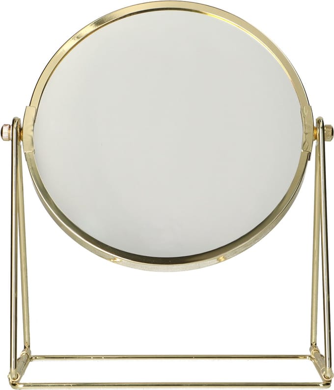 Spiegel op Frame Voet goud 22cm 3x vergrotend