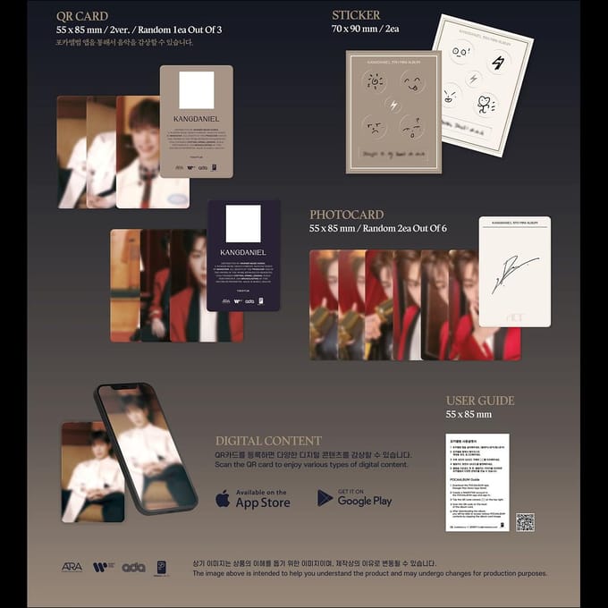 KANGDANIEL - ACT POCA ALBUM (A ZIEN., B ZIEN.) Random ver. gray