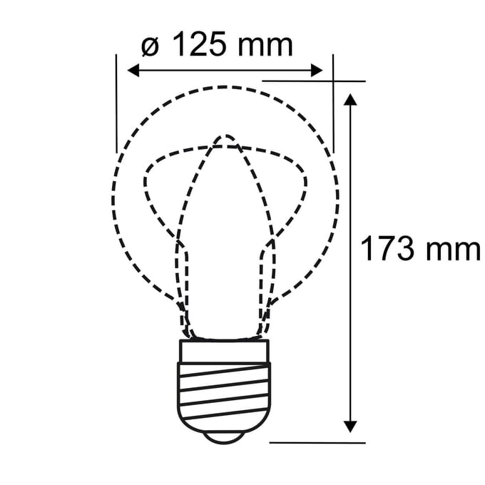 Filament 230 V LED Globe G125 E27 470lm 5,6W 2700K dimbaar Opaal