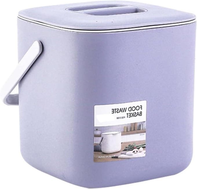 Keukencompostbak - Afvalbak Compost Prullenbak - Keuken Afval Scheiden - Geurloos Deksel - 4 Liter - Grijs