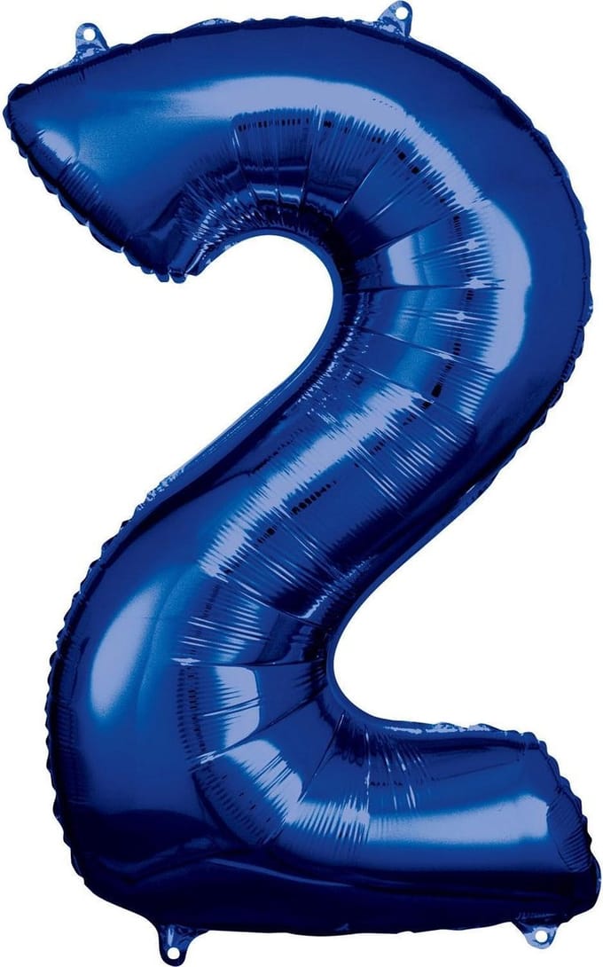 Amscan Folieballon 50 X 88 Cm Nummer 2 Blauw