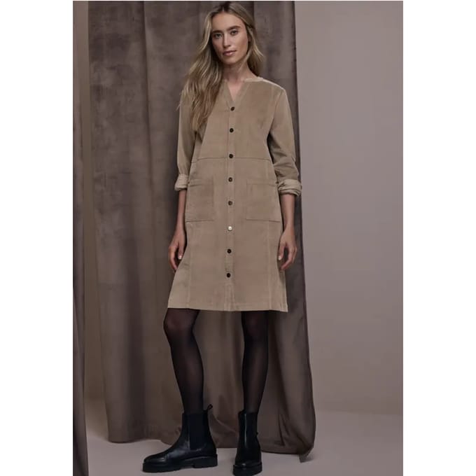Corduroy jurk in effen kleur