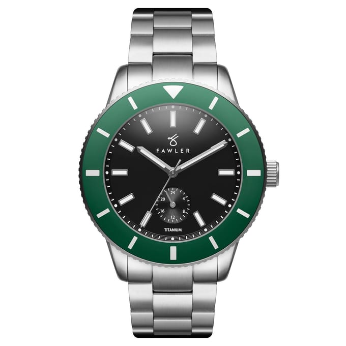Makalu | Groen Geborsteld Titanium Duikershorloge