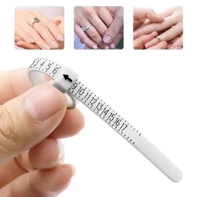1 stuks Ringmaat Meetinstrument - Transparant, met Meetmarkeringen voor Sieraden Maken, Ringmaat Bepalen White beige