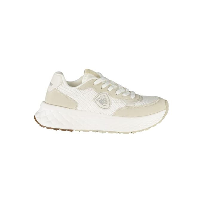 Blauer Witte Polyurethaan Dames Sneaker