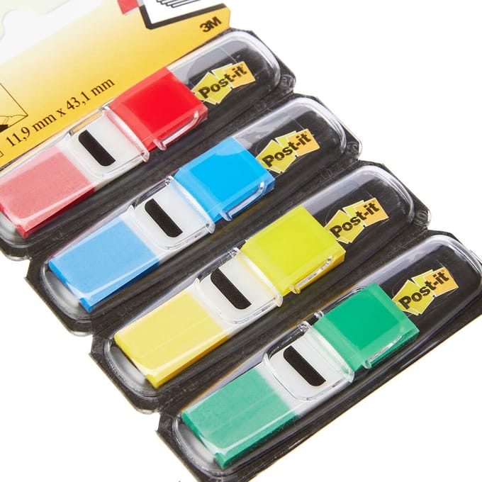 Set plakbriefjes Post-it Index 12 x 43,1 mm Multicolour 140 Lakens (6 Stuks)