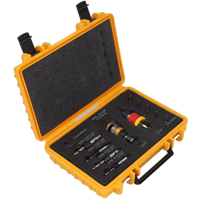 Jeu de forets à chambrer pour bois avec butée de profondeur réglable 3,2 4,8 mm Forets coniques pour menuiserie précise Aluminium