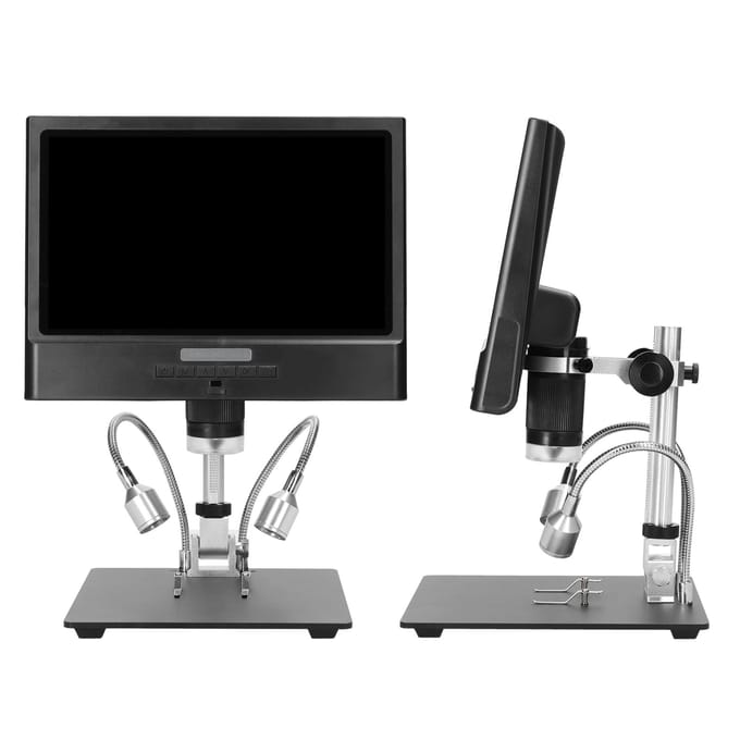 Professionele digitale microscoop 1080P 10 inch LCD-scherm 4X digitale zoomvergroting Solderen EU Plug veelkleurig