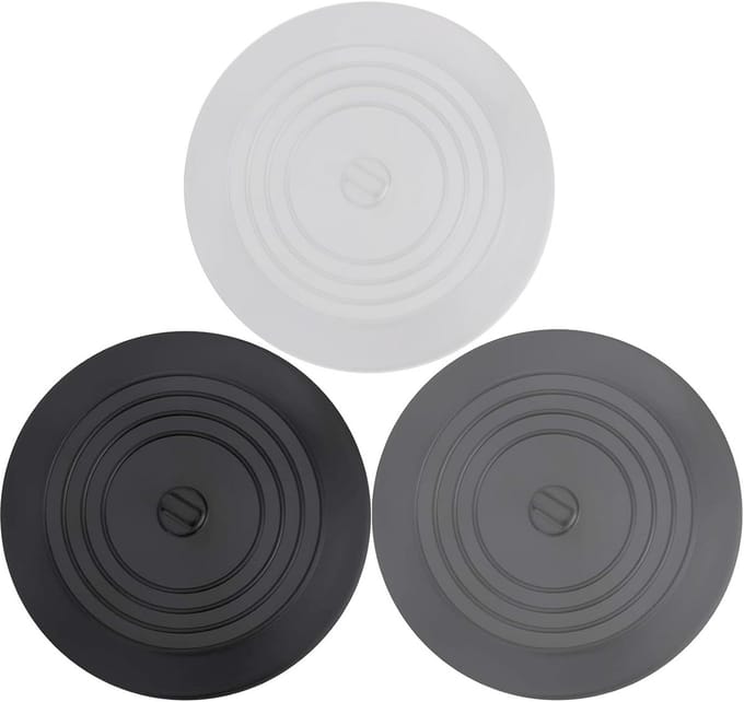 Universele Afvoerstop - Gootsteen Plug - Water Dicht Maken - Goede Afsluiting - 3 Stuks 15.5cm - Grijs