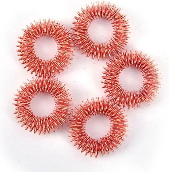 ProductGoods - 5 x Vingermassage Ring Koperkleurig | Accupunctuur | Ontspanning | Welness