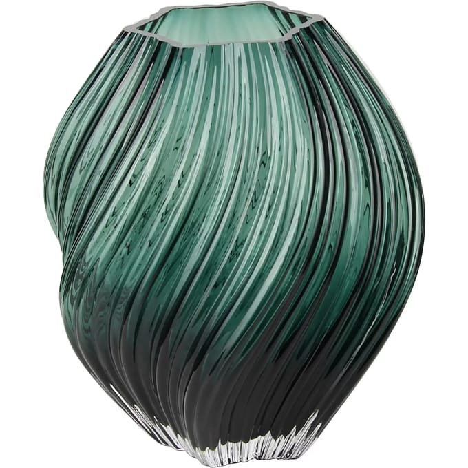 Lykke vaas mondgeblazen glas donkergroen.