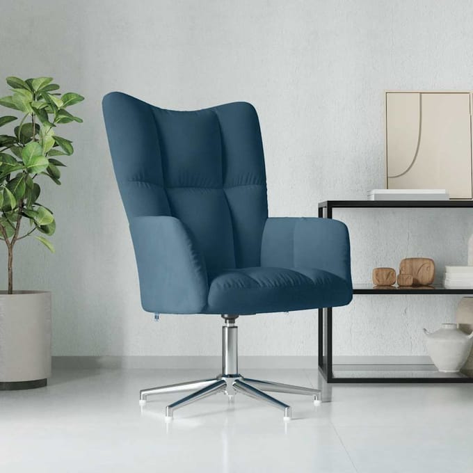 vidaXL - Relaxstoel - fluweel - blauw