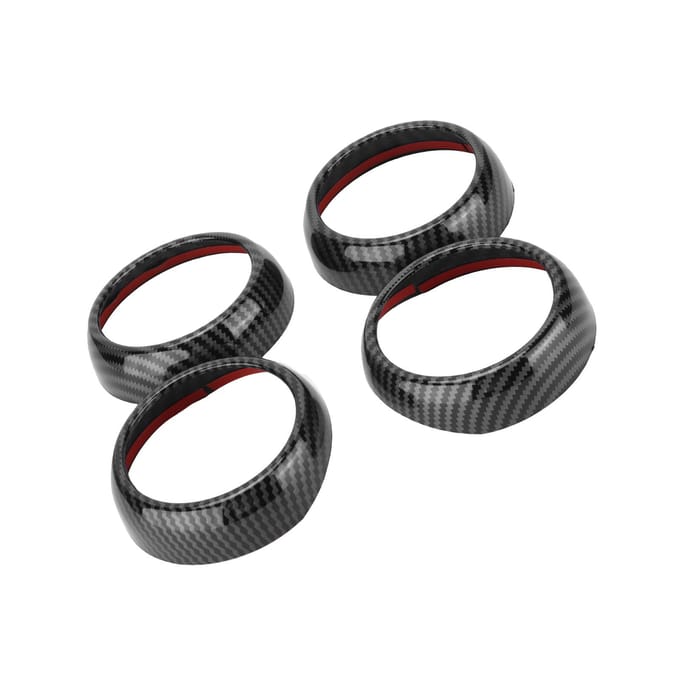 Cache d'aération style fibre de carbone, garnitures de remplacement pour Smart Fortwo Forfour 453 2015‑2021 black