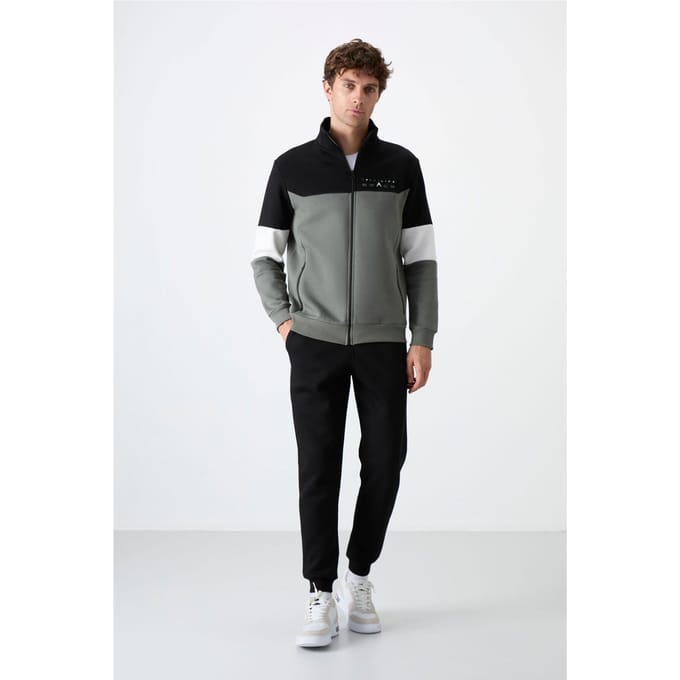 Heren Color-Blocked Zip Sweatshirt en Broek Set