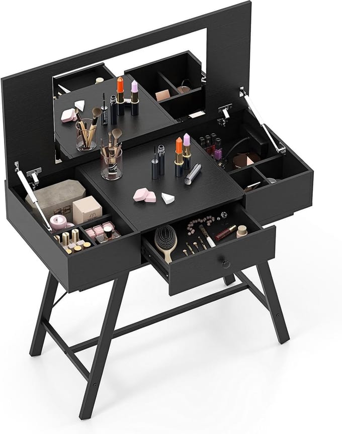 Inklapbare Make-up Tafel met Spiegel en Laadstation