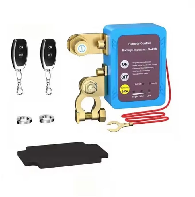 Wireless Remote Battery Disconnect Switch Relay – Magnetic Latching Function – 12V – For Auto, Car, Truck, and Boat