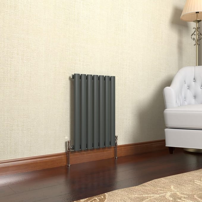 Horizontale Design Radiator Antraciet Ovaal 600x413mm Modern CV