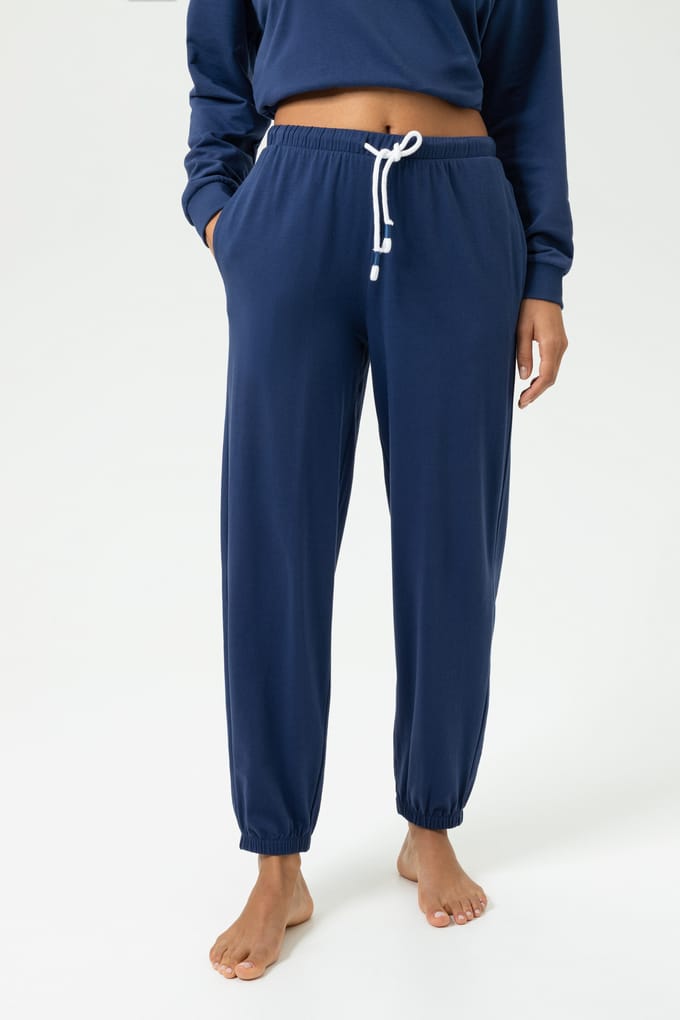 pyjamabroek met elastische beenboorden model 'Solid Love'