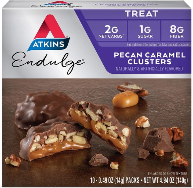 Atkins | Endulge | Pecan Caramel Clusters | 10 x 14g
