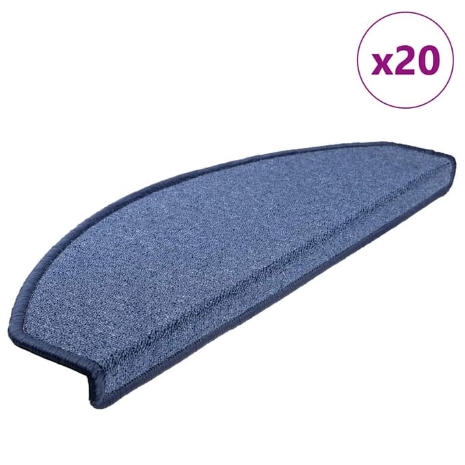 vidaXL - Trapmatten - 20 - st - 65x24x4 - cm - Blauw - Halfrond - Groot
