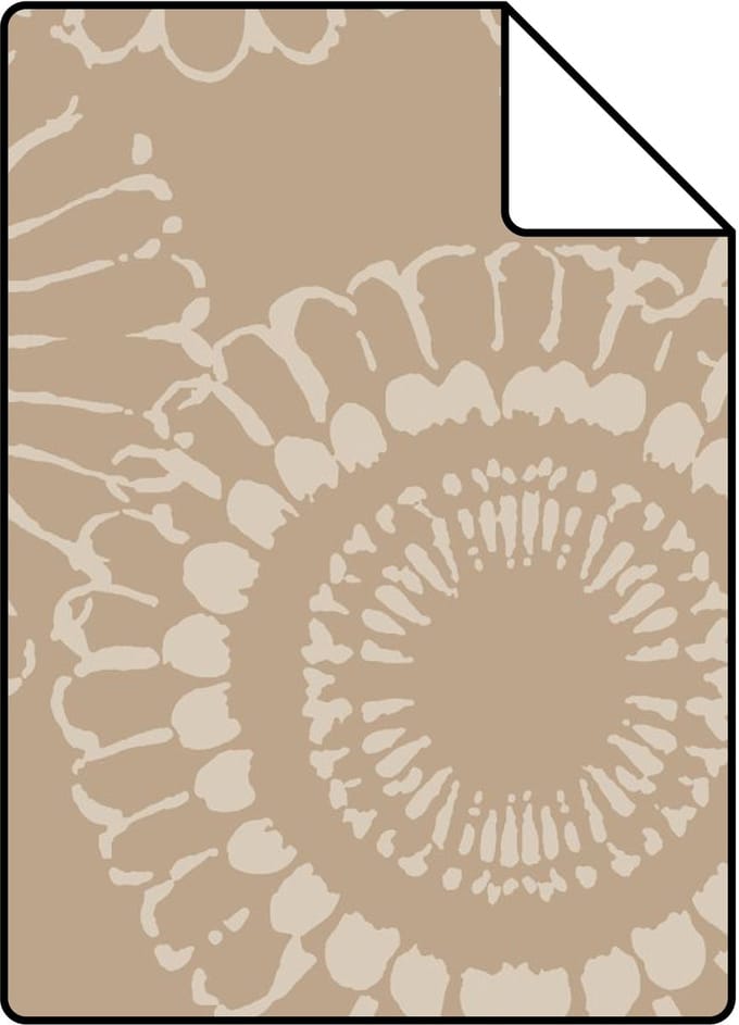 Proefstaal ESTAhome behang bloemen donker beige - 26.5 x 21 cm - 139823-S