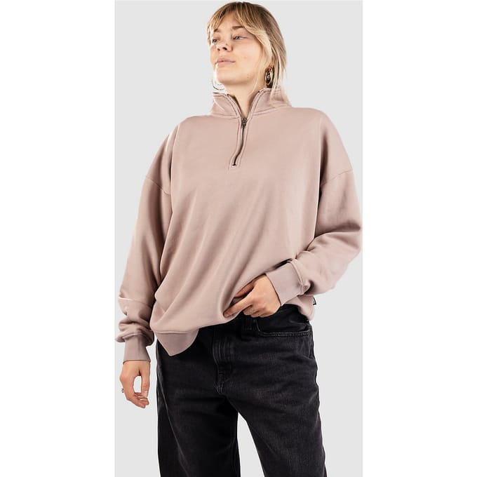 Blue Tomato Washed Out Boyfriend 1/4 Half-Zip Sweater bruin
