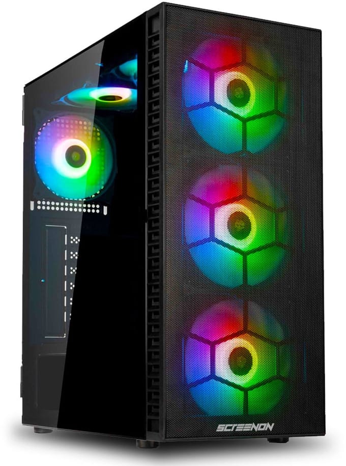 ScreenON - Game Computer / Gaming PC - Ryzen 5 - 500GB SSD - 16GB RAM - RTX 3050 - Game PC TX88793 - Windows 11