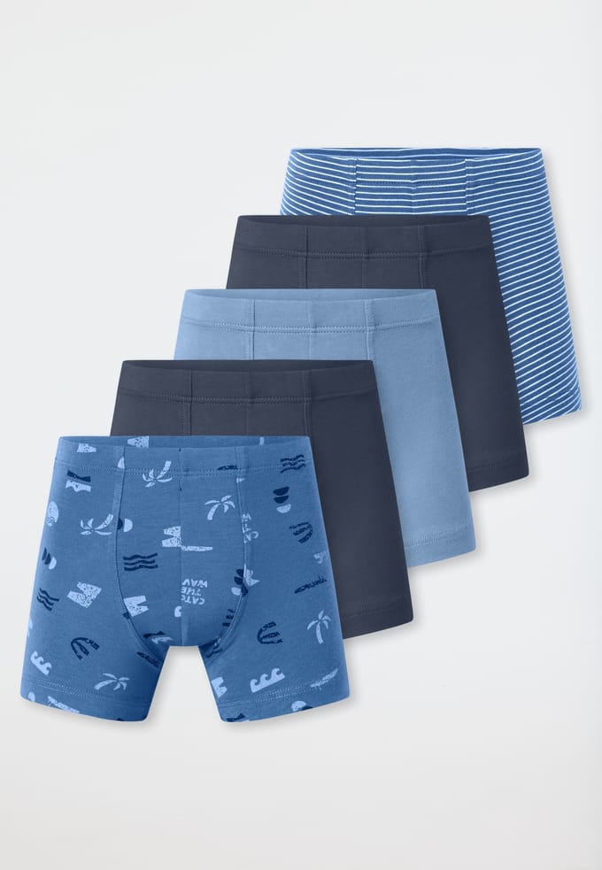 Shorts, set van 5, met streepjes, strand, meerkleurig - 95/5 92