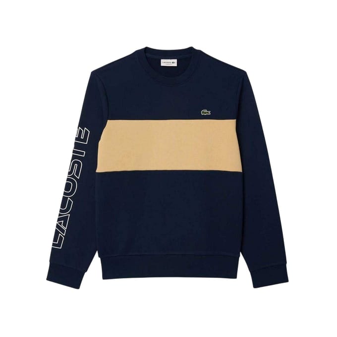 Lacoste Klassiek herensweatshirt met kleurblokken (Marine)