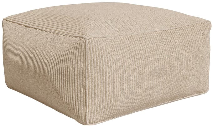 Vente-unique Modulaire zitbank met poef van beige ribfluweel NOUMARA