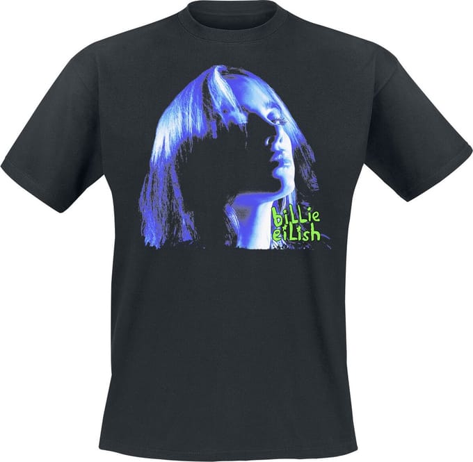 Billie Eilish Neon Blue Shadow Unisex T-shirt - zwart - S