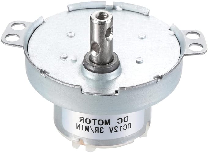 Langzaamloopmotor - DC motor - Display standaard - Hoog koppel - 3 rpm - Zilver