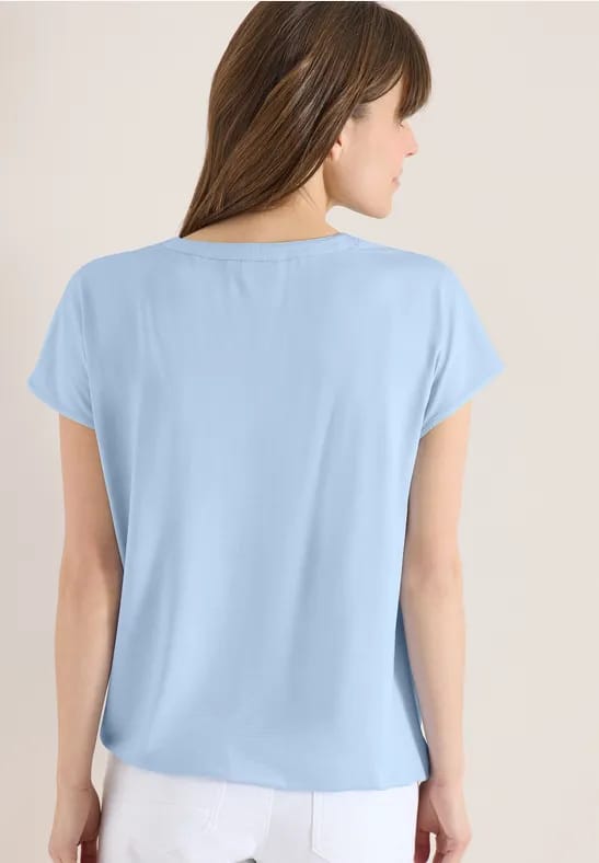 Blouse met korte mouwen en structuurmix